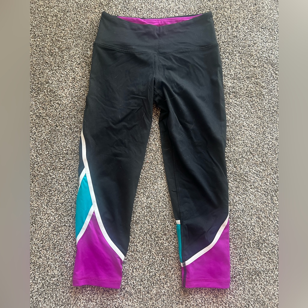 Victoria's Secret Black, Teal And Purple Sport Leggings